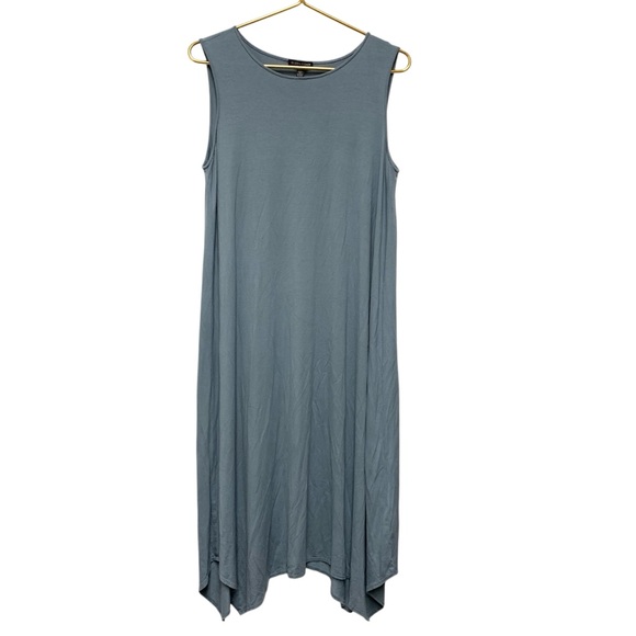 Eileen Fisher Viscose Jersey Calf-length Handkerchief Hem Tank Midi Dress Size S - Picture 2 of 12